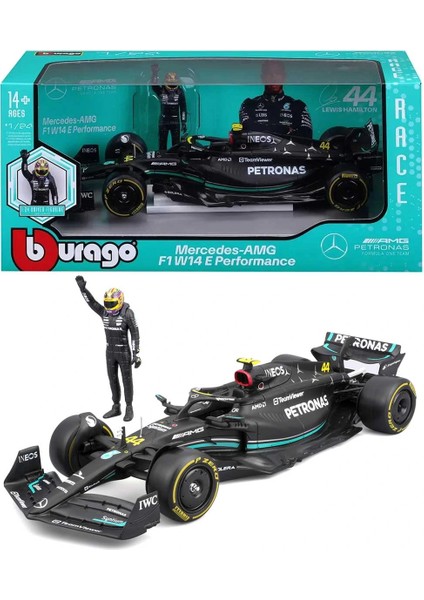 1:24 Mercedes Amg F1 W14 Diecast Model Araba Lewis Hamilton 44 Pilot Figürlü Özel Seri fiyatları