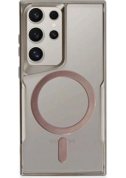 Samsung Galaxy S24 Ultra Kılıf Boyi Magsafe Silikon Kapak - Titan Gri