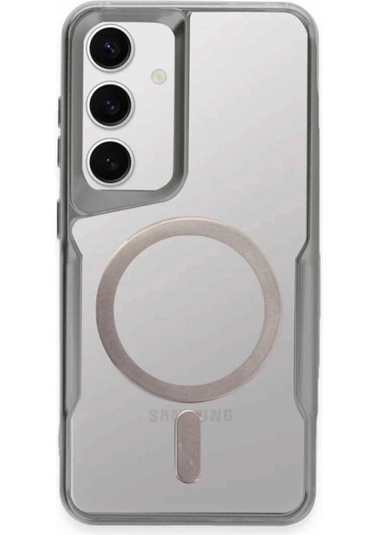 Samsung Galaxy S24 Kılıf Boyi Magsafe Silikon Kapak - Gümüş