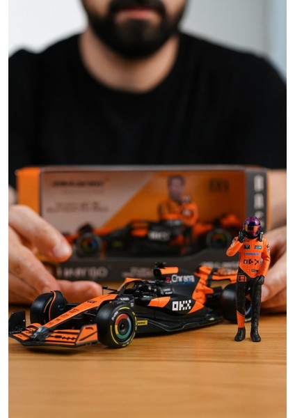 1:24 Bburago F1 Mclaren MCL38 Miami 2024 Oscar Piastri 81 Diecast Koleksiyonluk Model Araba Figürlü modelleri