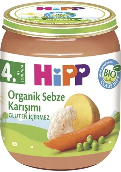 Hipp Organik Sebze Karışımı 125 Gr. 3 Adet