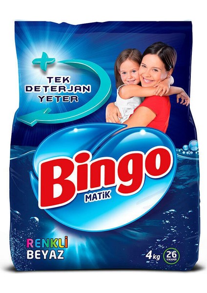 Bingo Matik 4kg Renklibeyaz 1 Adet