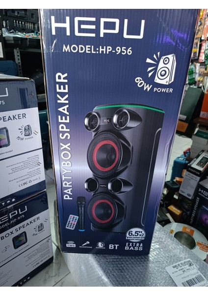 Hp 956 60W Extra Bass Karaoke Parti Hoparlörü Uzaktan Kumandalı USB Aux Tf Destekli fırsatları