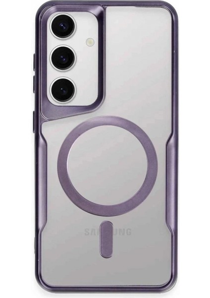 Samsung Galaxy S24 Kılıf Boyi Magsafe Silikon Kapak - Derin Mor