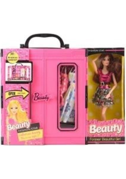 Elbise Gardroplu Aksesuarlı Oyun Seti Model Bebek