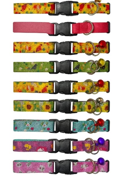 - Desenli Zilli Kedi Tasması