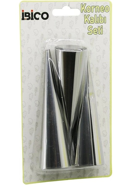 3pcs Metal Korneo Kalıp - Pasta Dekorasyon Aparatı Çap:3.4cm x UZUNLUK:12CM BRKT-921602 (4887)