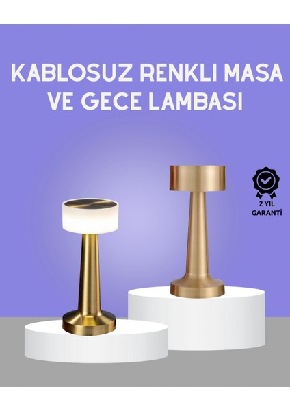 - Touch Gece Lambası – Dokunmatik Kontrol, Kablosuz Kullanım, Metal Gövde