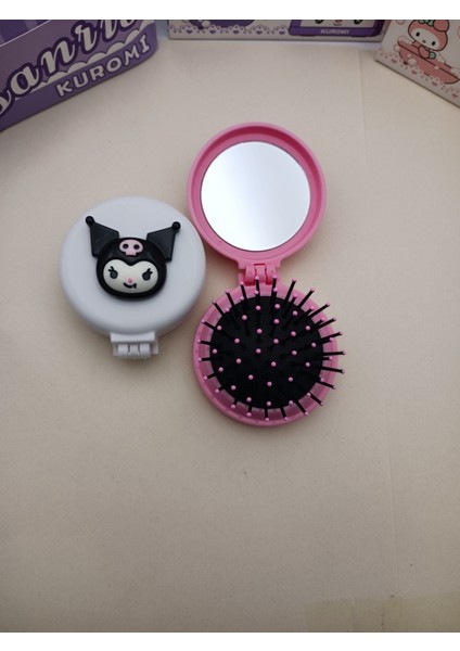 Sanrio Kawaii Aynalı Tarak Kapaklı Mini Çep Ayna ve Tarak Lüx Hediyelik Ürünler