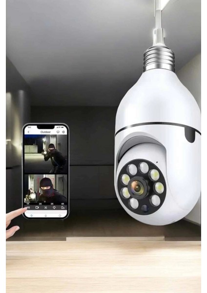 Wifi Kamera Duylu Ampul Görünümlü 360 Derece Dönebilen Ev Kamerası fırsatları