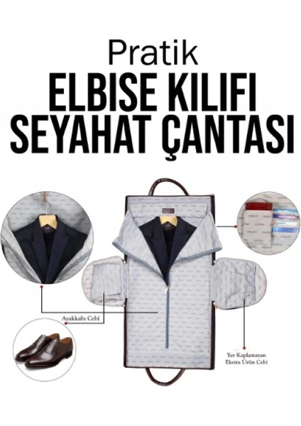 - Pratik Elbise Kılıfı Seyahat Çantası