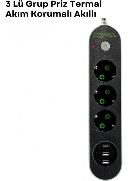 - 3 USB Portlu Üçlü Priz CXE103