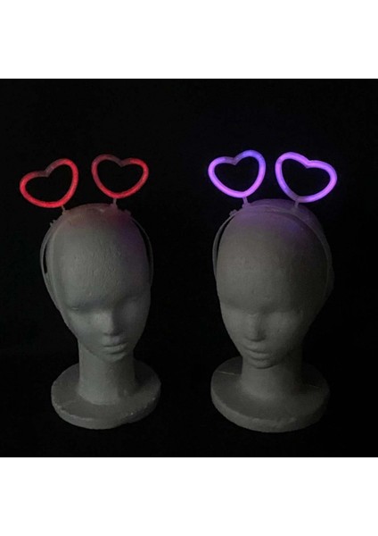 - Glow Stick Karanlıkta Yanan Fosforlu Kalp Taç 12 Adet modelleri