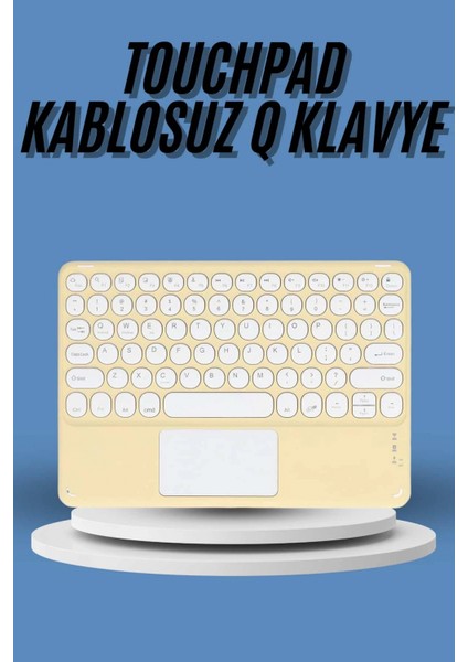Touchpad Tüm Cihazlara Uyumlu Bluetooth Klavye Touchpad Slim Kablosuz Wifi Q Klavye