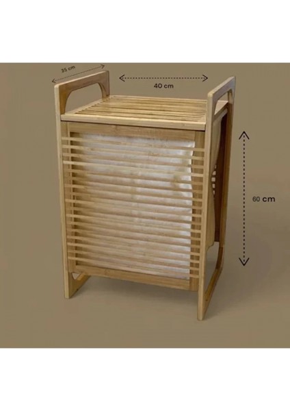 - Orta Boy Ahşap Bambu Kirli Sepeti 40X35X60 fiyatları