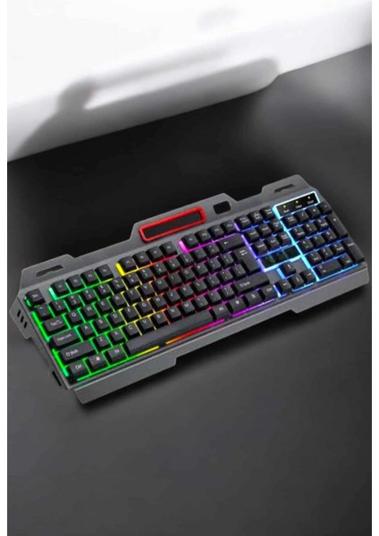 LED Işıklı Oyuncu Klavye USB Girişli Rgb Işıklı Q Klavye Mouse Hediyeli fiyatları