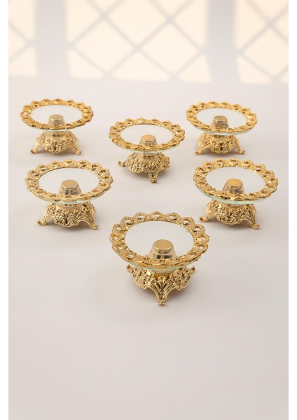 6'lı Saray Modeli Gold Cam Ikramlık Seti