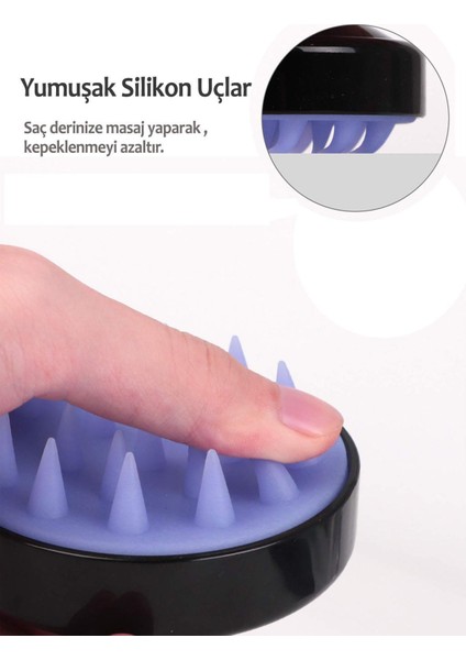 Duştada Kullanilabilen Saç Bakım ve Masaj Fırçası - Siyah modelleri