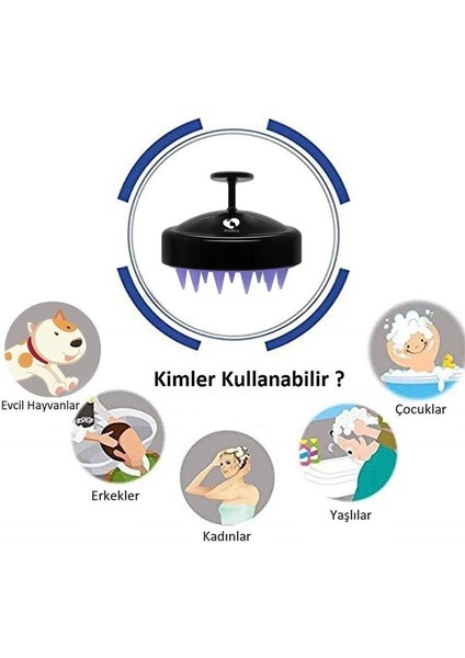 Duştada Kullanilabilen Saç Bakım ve Masaj Fırçası - Siyah fırsatları