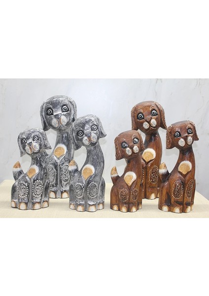 - Ahşap 3'lü Köpek Seti