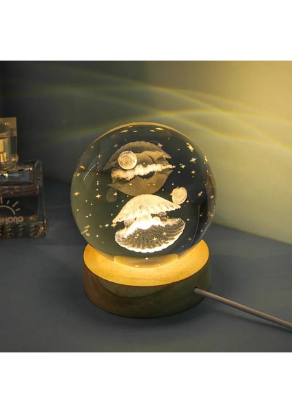 - Incili Istiridye Tasarımlı Işıklı Cam Küre