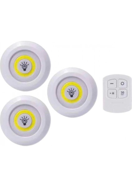 Led Lamba 3'lü Uzaktan Kumandalı Yapışkanlı fırsatları