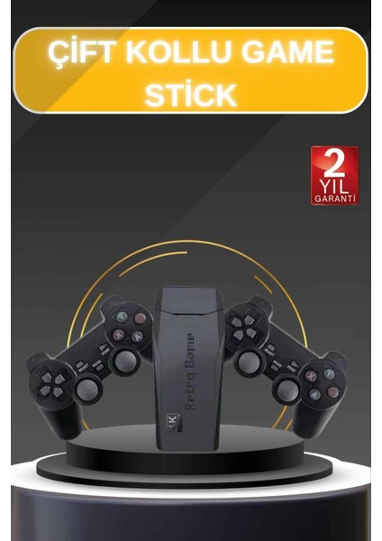 Game Stick El Atarisi 2.4g Kablosuz Çift Kol Oyunlar 4k Game Stick 3500 Oyunlu Atari Uyumlu