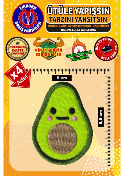 Ütü ile Yapışan Arma Yama, Sevimli Yumurta (4 Adet) Ütüyle Yapışan Nakış Dokuma Aplike Patch