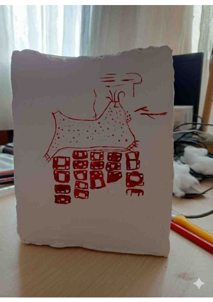 Çatalhöyük Duvar Resmi Replikası – Alçı Üzerine Elde Çizim – Neolitik Dönem Dekoratif Pano indirimleri