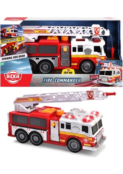 Işıklı Sesli Su Püskürten Uzun Merdivenli Dickie Toys Fire Commander Itfaiye Aracı Oyuncak modelleri