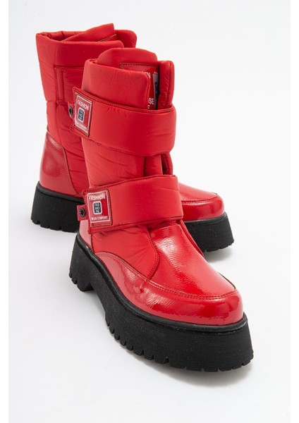 MİAX Paraşüt Kumaş Su Geçirmez Kırmızı Kar Botu