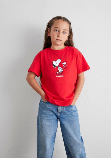 Peanuts Baskılı Kırmızı Tişört 7610320-70471