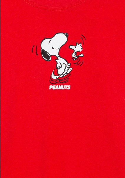 Peanuts Baskılı Kırmızı Tişört 7610320-70471