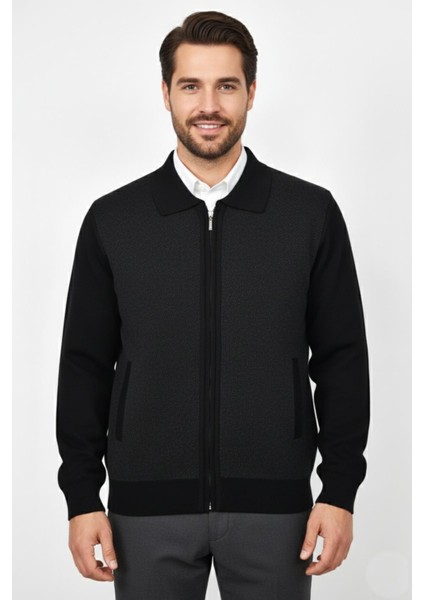 Erkek Polo Yaka Astarlı Triko Mont Fermuarlı BGL-ST04830