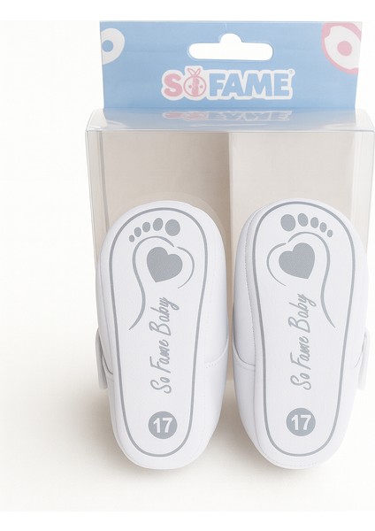 Soft Unisex Beyaz Cırt Cırtlı Ilk Adım Bebek Ayakkabı 17 Numara fiyatları