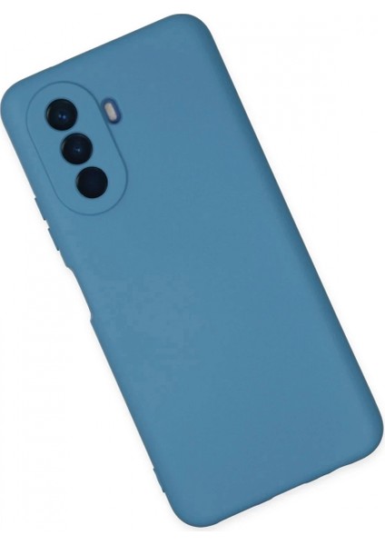 Huawei Nova Y70 Kılıf Nano Içi Kadife Silikon - Mavi modelleri