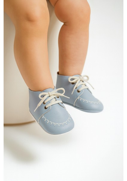 Krem Bağcıklı Makosen Bebek Ayakkabı 18 Numara