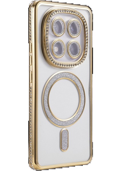 Xiaomi Redmi Note 14 Pro 4g Joke Simli Magneticsafe Kılıf - GOLD-(5796) - F900K607-U85900 modelleri