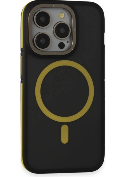 iPhone 14 Pro Kılıf Rocky Magsafe Kapak - Siyah-Sarı