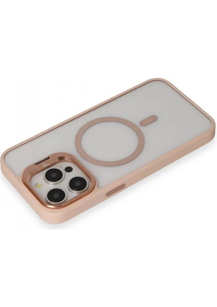 iPhone 15 Pro Kılıf Roblox Lens Magsafe Standlı Kapak - Pudra modelleri