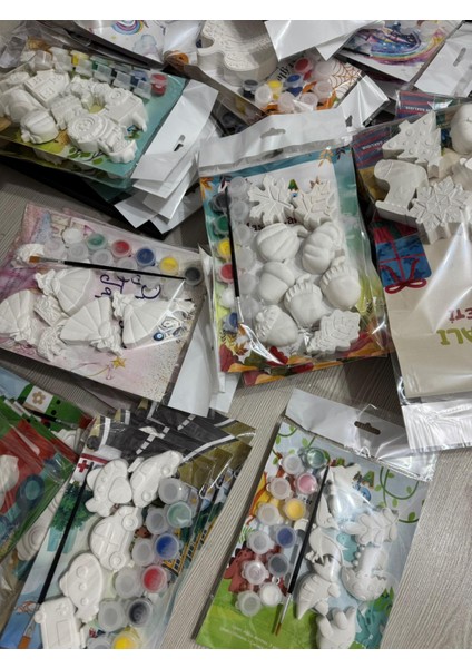 100 Adet Karışık Çocuk ve Yetişkin Boyama Setleri | 10 Adet 6'lı Akrilik Boya, 10 Adet Fırçalı Taş Hobi Kiti | Çocuk Oyunu | Çocuk Hobi | Yetişkin Hobi | Taş Boyama Seti | Aktivite Seti