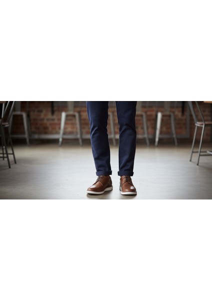 GR0429 Hakiki Deri Bağcıklı Taba Renk Beyaz Eva Taban Spor Klasik Ayakkabı indirimleri