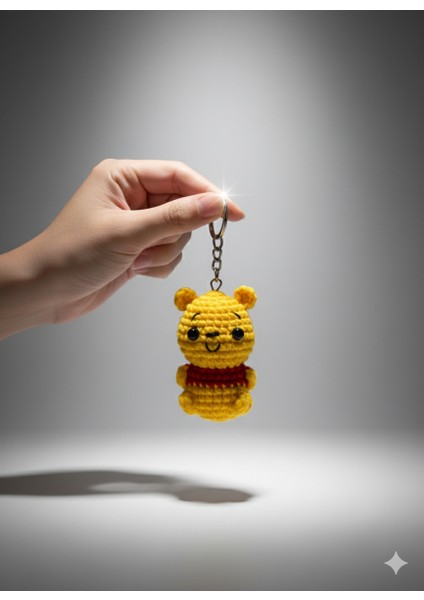 Özel Tasarım Pamuklu Amigurumi Winnie The Pooh Anahtarlık El Örgüsü Dekoratif Çanta Aksesuarı fırsatları