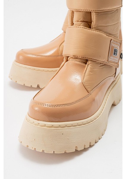 MİAX Paraşüt Kumaş Su Geçirmez Bej Rugan Kar Botu