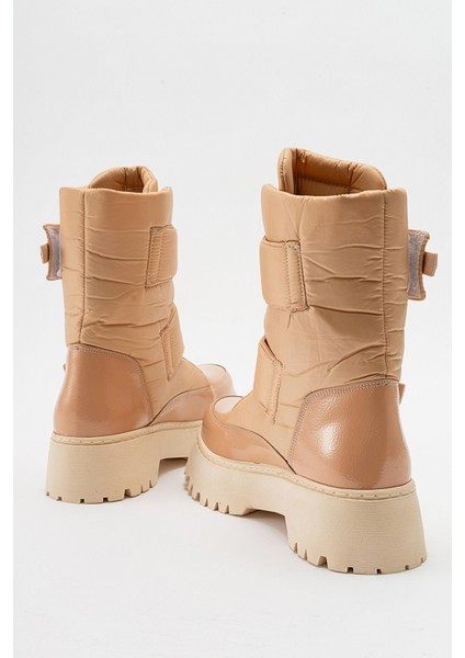 MİAX Paraşüt Kumaş Su Geçirmez Bej Rugan Kar Botu