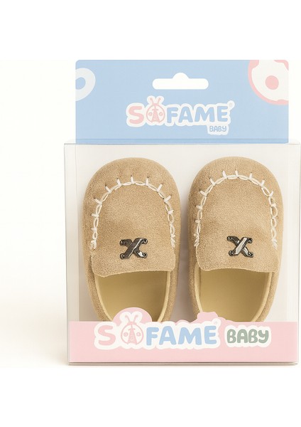 Bej Süet Görünümlü Makosen Bebek Ayakkabı 18 Numara modelleri