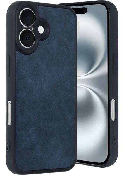 iPhone 16 Kılıf Aras Deri Kapak - Lacivert