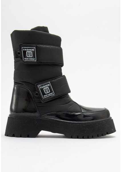 MİAX Paraşüt Kumaş Su Geçirmez Siyah Rugan Kar Botu