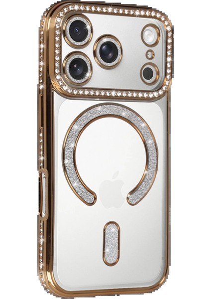 Apple iPhone 17 Pro Joke Simli Magneticsafe Kılıf - GOLD-(5796) - MCT6961-1601 fiyatları