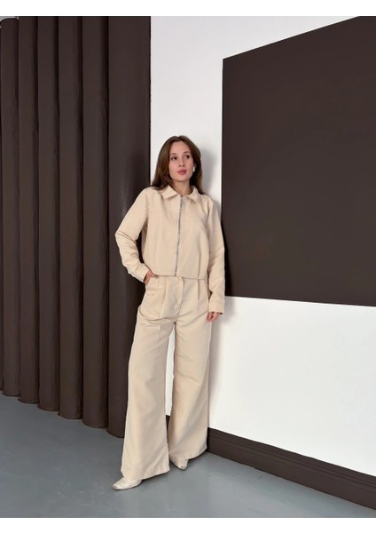 Trenç Takım Alt Üst Bej Ons